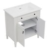 Akoasm 31 in. W Bathroom Vanity with Ceramic Sink, 2 Soft-Closing Doors & Bronze Pulls-White - 2 of 4