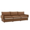 Oversized Dual-Sided Fabric and ECO Leather Armchair Accent Chair with Layered Cushion and Modular Base - 4 of 4