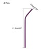 Unique Bargains Smooth Large Cocktail Juice Reusable Metal Straw 4 Pcs - 2 of 4