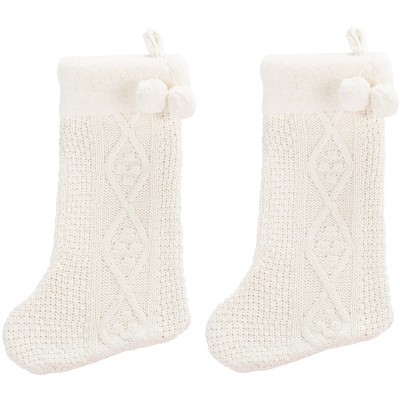 Cookie Stocking (Set of 2) - White - 12" X 20" - Safavieh