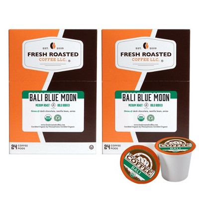 Fresh Roasted Coffee - 48 CT Organic Bali Blue Moon Medium Roast Single Serve Pods