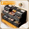 Jojoka Modern 8-Drawer Dresser with LED Lights & Charging Station, Wood Storage Chest & TV Stand for Bedroom or Living Room, Black - 3 of 4