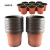 100 Pieces Nursery Plant Pots,9cm Reusable Seedling Starter Pots,Lightweight Seed Trays Container with Drainage Holes for Outdoor Indoor Garden - 4 of 4