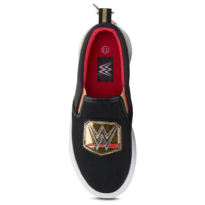 Мужские кроссовки WWE Boys Championship Belt Sneakers - John Cena, Roman Reigns, Seth Rollins World Wrestling Champion Belt Slip On Shoes (Black, 4) — фото 3