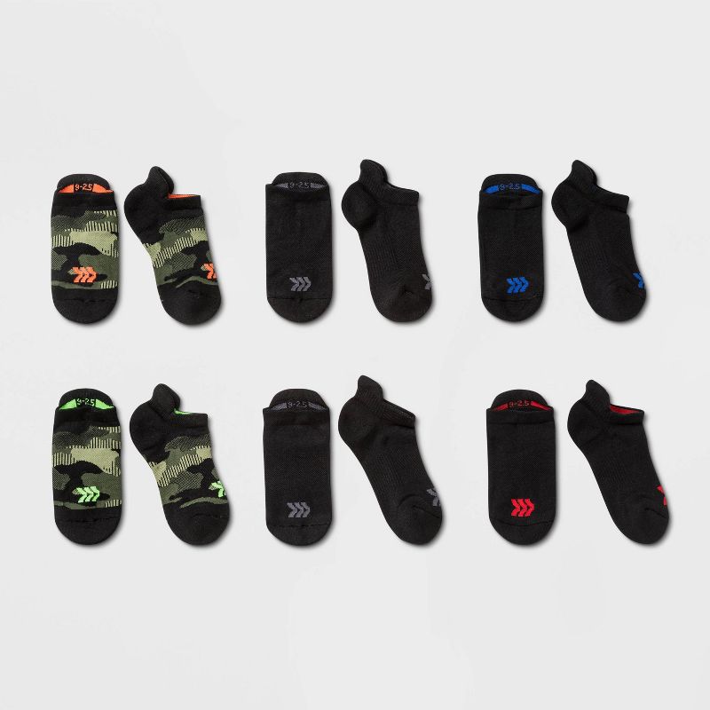 Kids' 6pk No Show Tab Athletic Socks - All In Motion™ Camo, 1 of 5