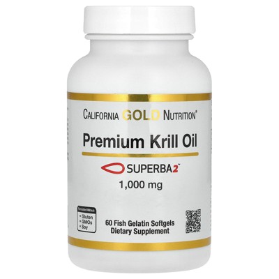 Premium Krill Oil with Superba2 by California Gold Nutrition - Bioavailable Omega-3s from Antarctic Krill - Heart & Brain Health Support - Gluten