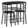 Monarch Specialties Dining Table Set 3Pcs Set Small 32Inch L Kitchen Metal Laminate Black Contemporary Modern - 2 of 4