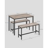 VASAGLE Dining Table Set for 4, Kitchen Table with 2 Benches, 27.6 x 43.3 x 29.5 Inches Dining Room Table, 11.8 x 38.2 x 19.7 Inches Bench - 4 of 4