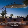 CLIHOME 11 ft. Outdoor LED Lamp Cantilever Umbrella 360-degree Rotation Patio Offset Umbrella with Base - 3 of 4