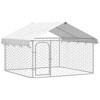 vidaXL Dog Kennel Silver Galvanized steel, polyethylene Large Dog Kennel - 2 of 4