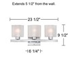 Possini Euro Design Modern Wall Light Chrome Hardwire 23 1/2" 3-Light Fixture White Linen Glass for Bedroom Bathroom Vanity Reading Living Room House - 4 of 4