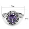 Slickblue Polished Stainless Steel Ring for Women with Synthetic Amethyst CZ, Size 5-10 - 2 of 4