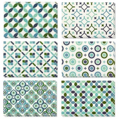 Best Paper Greetings 48-Pack Geometric Green Greeting Cards with Envelopes for All Occasion (4 x 6 In)