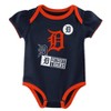 MLB Detroit Tigers Infant Girls' 3pk White Bodysuit - 4 of 4