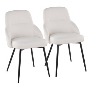 LumiSource Set of 2 York Upholstered PU Chair Black - 1 of 4