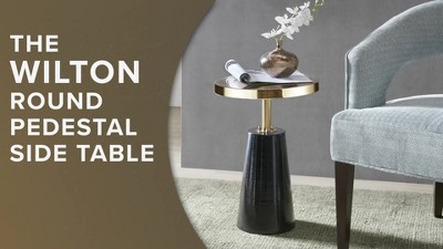 Sophia Black and Gold Round Metal Accent Table