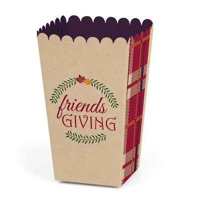 Big Dot of Happiness Friends Thanksgiving Feast - Friendsgiving Party Favor Popcorn Treat Boxes - Set of 12