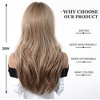 Jessie's Wig Long Straight Ash Blonde Wig for Women with Curtain Bangs Natural Synthetic Hair Wigs for Daily Party Use 20 Inch - 3 of 4