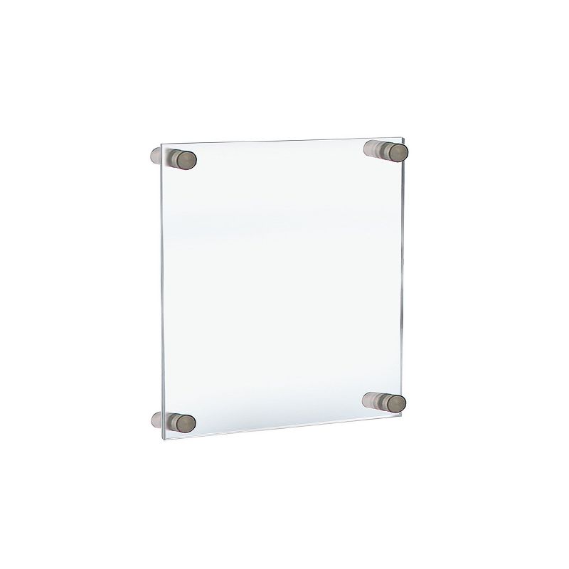 Azar Displays Floating Acrylic Wall Frame with Silver Stand Off Caps: 9" x 12" Graphic Size, Overall Frame Size: 13" x 16", 3 of 11