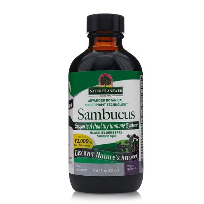 Nature's Answer Sambucus Black Elderberry Extract Liquid-4 oz