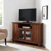 Cambridge Corner TV Stand for TVs up to 48" Mahogany - Crosley: Brass Hardware, Media Storage, Glass Doors - 4 of 4