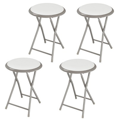 Lavish Home Set of 4 Folding Bar Stools, Heavy-Duty 18 in. Stool with 225lbs Capacity and Padded Seats for Dorm, Recreation or Game Room