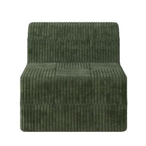 Racxily Single Seat Compressed Sectional Sofa - Modern Minimalist Corduroy Couch,Sleeper Sofa for Living Room/Bedroom,Space-Efficient,Comfy,Grey - 1 of 4