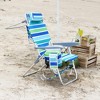 2-Pack Backpack Beach Chairs with 5 Reclining Positions, Lightweight Foldable Lay-Flat Design, Includes Straps, Cooler Pouch for Beach and Camping - 2 of 4