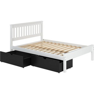 Donco Contempo Mission Full White Bed with Dual Black Underbed Drawers - 1 of 1