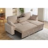TiramisuBest Multi-Functional Sectional Sofa with Removable Cup Holder Tray, Storage Chaise & Adjustable Backrests, Beige - 3 of 4