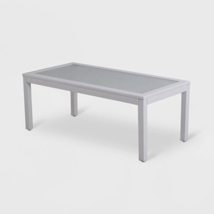 Avalon Patio Coffee Table with Printed Glass Top Light Gray - Project 62