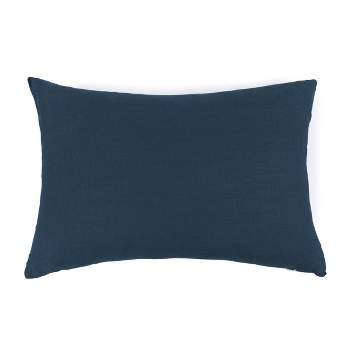 Home Brilliant Linen Euro Sham Large Throw Pillow Cover for Patio Floor, 26  x 26 Inch(66x66 cm), Navy Blue