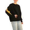 Elevenparis Womens Glitter Gold Arm Stripes Sweatshirt - 2 of 4