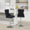 NicBex Set of 2 Velvet Swivel Bar Stools, Adjustable Height, Thick Tufted Back & Gold Trim Bar Chairs for Kitchen Island Home Pub - 3 of 4