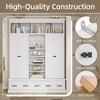 ORRD 78.7" Hall Tree with Bench - 5 Cubbies, 4 Doors & 5 Drawers, Entryway Storage Cabinet（Black） - 4 of 4