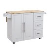 GlasFlength Decorative Storage Cabinets with a large drawer and two shelves, for Living Room, Entryway, Kitchen, White, 43.7"*16.93"*36.02" - 2 of 4