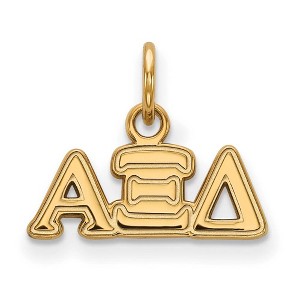 Black Bow Jewelry 14k Yellow Gold Plated Sterling Silver Alpha Xi Delta Greek Life Extra Small Pendant - 1 of 3