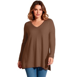 Avenue V-Neck Tunic Sweater - 1 of 2