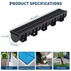 Trench Drain System with Plastic Grate, 5.9x5.1 Inch HDPE Channel Drainage, Deep Profile Trench Drain for Driveway, Yard, Pool, Sidewalk - 2 of 4