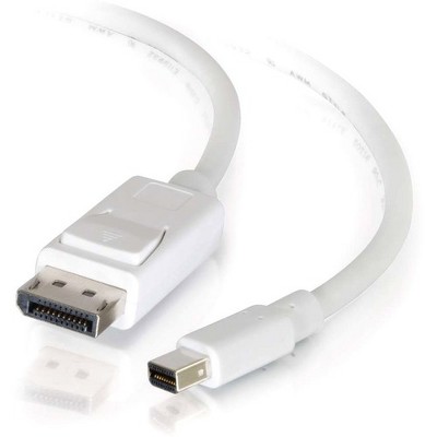 C2G 3ft Mini DisplayPort to DisplayPort Adapter Cable M/M - White - DisplayPort/Mini DisplayPort for Notebook, Tablet, Monitor, Audio/Video Device