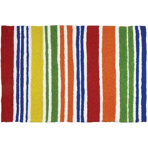 Jellybean Juicy Fruit Stripes Doormat – Bright, Colorful, Washable Rug for Indoor & Outdoor Entryways, 20"X30" - 1 of 3