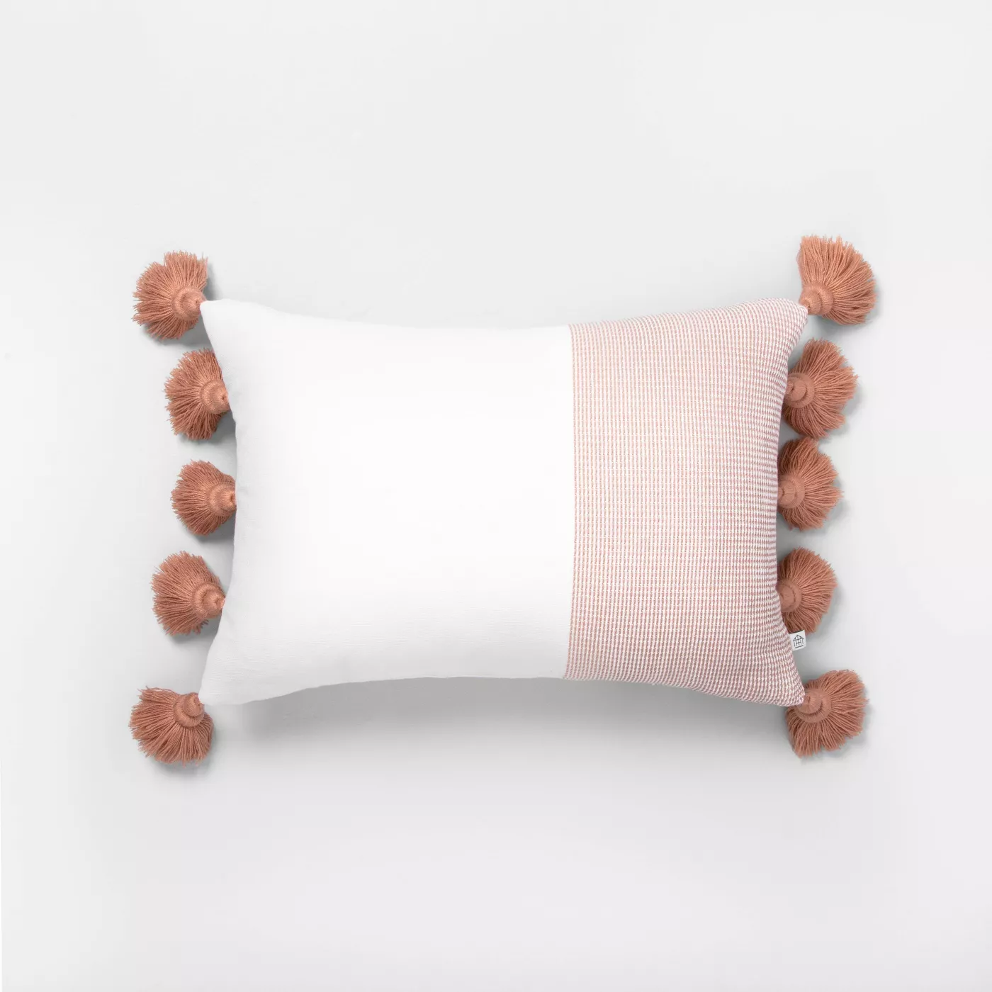 14" x 20" Textured Colorblock Lumbar Pillow - Hearth & Hand™ with Magnolia - image 1 of 5