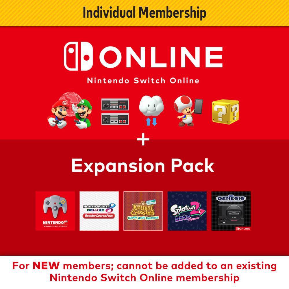 Photos - Gaming Console Nintendo Switch Online 12-Month Individual Membership Expansion Pack (Digi 
