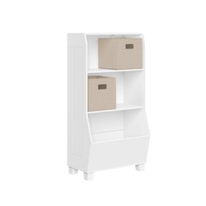 RiverRidge Kids' 23" Playroom Bookshelf with Veggie Bin Organizer, 2 Open Toy Storage Shelves, and 2 Fabric Bins - 1 of 4