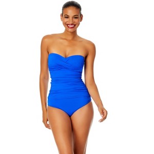 Women's Live In Color Twist Front Bandeaukini Swim Top - 1 of 4