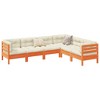 vidaXL 6 Piece Patio Sofa Set with Cushions Solid Wood Pine - Wax Brown - 2 of 4