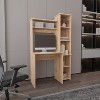 NicBex Home Office Desks Desk with Storage Office Home Desks Morden Study Writing Table with 6 Open Shelves for Office Room, Light Oak - 3 of 4