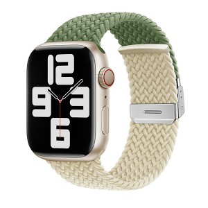 HTUTWOO Braided Strap for Apple Watch Band, Nylon Two-Tone Watch Strap 38/40/41/42/44/45/46/49mm for iWatch Series 11 10 9 8 7 6 5 4 3 2 1 Ultra SE - 1 of 4