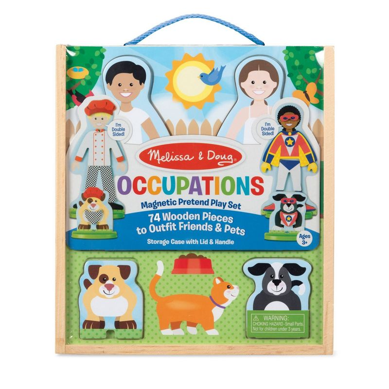 Melissa & Doug Occupations Magnetic Dress-Up Wooden Dolls Pretend Play Set (81pc), 4 of 11
