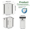 Syemin Storage Sheds 6X3.5ft Metal Storage Shed Tool Shed with Peaked Roof Waterproof Clear Window and Lockable Door, White, 67.72"*38.19"*72.83" - 3 of 4
